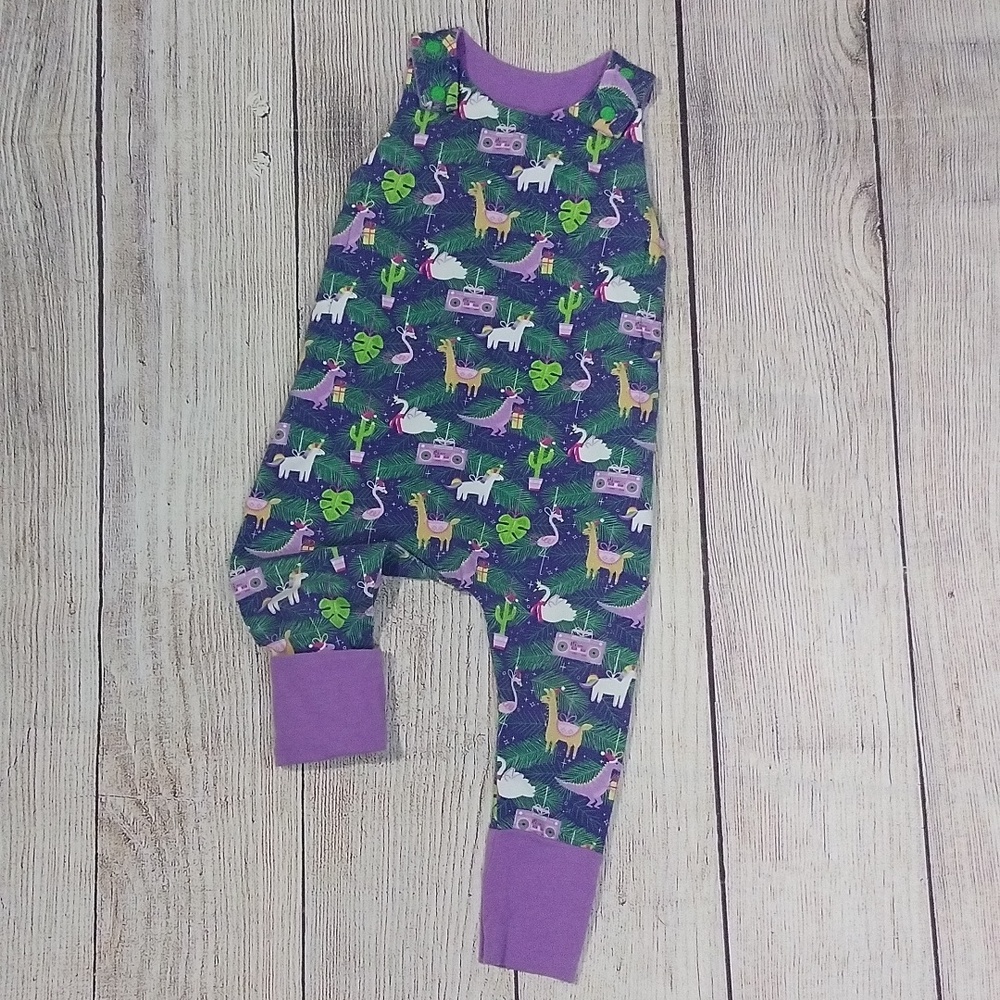 Custom Made ADJUSTABLE Grow-With-Me Infant/Toddler Romper 6m-4+y Holiday Ornamen